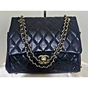 CHANEL Jumbo 30 Quilted Black Cavier Leather 24k Gold Hardware - Ivy